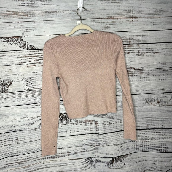 Calvin Klein Jeans Blush Ribbed Knit Long Sleeve Crew Neck NWT Med - Picture 3 of 3